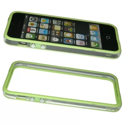 matshop.gr - VOLTE-TEL ΘΗΚΗ IPHONE SE/5 BUMPER METAL BUTTON TRANSPARENT-GREEN