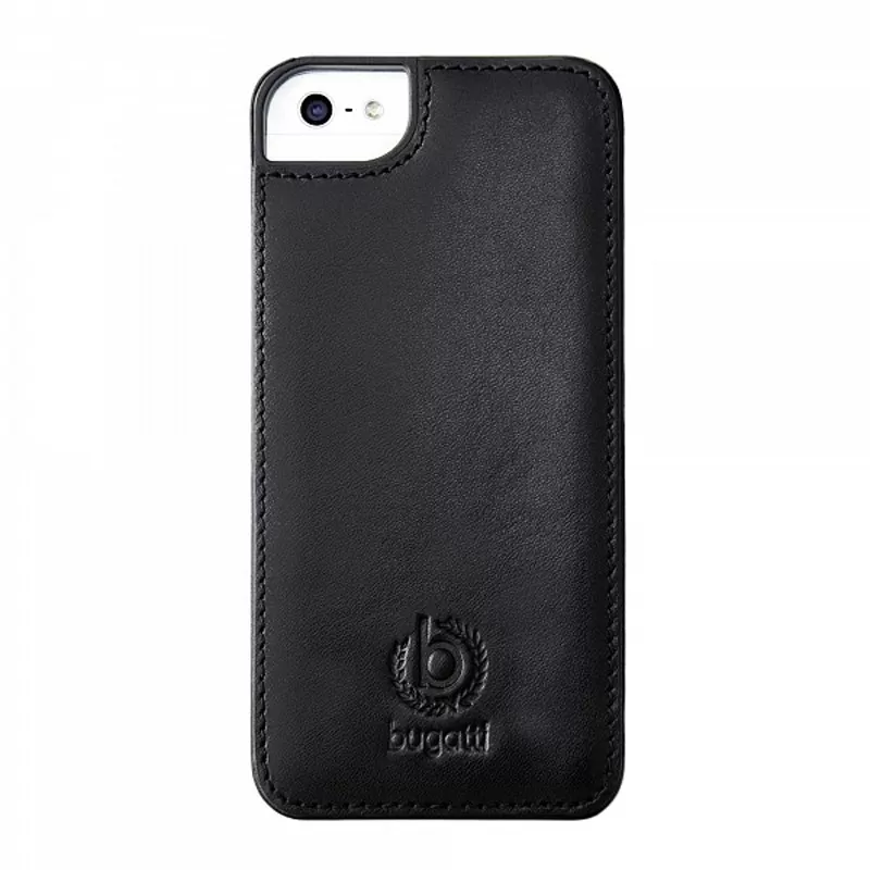 matshop.gr - BUGATTI ΘΗΚΗ IPHONE SE/5S FACEPLATE CLIP ON COVER LEATHER BLACK