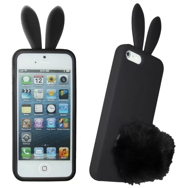 matshop.gr - VOLTE-TEL ΘΗΚΗ IPHONE SE/5 FACEPLATE BUNNY-FLUFFYTAIL V061 BLACK