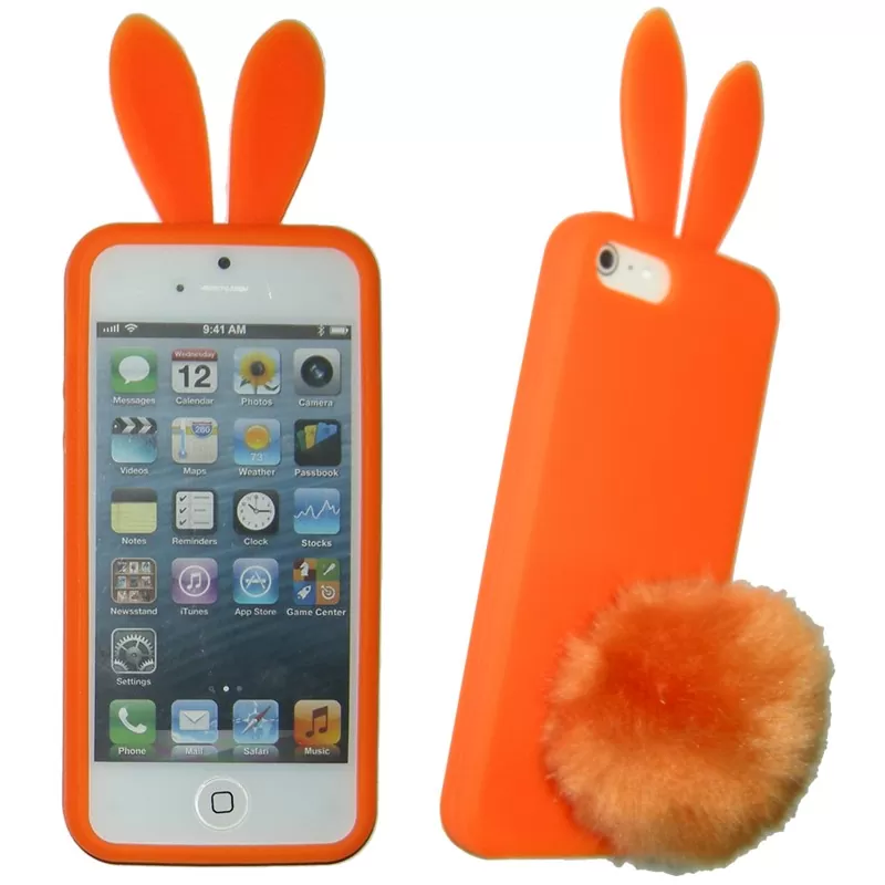 matshop.gr - VOLTE-TEL ΘΗΚΗ IPHONE SE/5 FACEPLATE BUNNY-FLUFFYTAIL V065 ORANGE