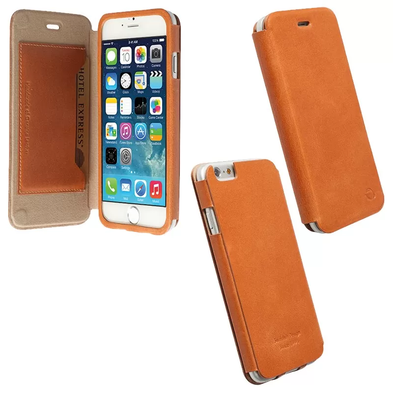matshop.gr - KRUSELL ΘΗΚΗ IPHONE 6S/6 4.7" LEATHER FLIPCOVER KIRUNA CAMEL
