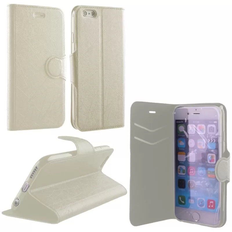 matshop.gr - VOLTE-TEL ΘΗΚΗ IPHONE 6S PLUS/6 5.5" LINE LEATHER-TPU BOOK STAND WHITE