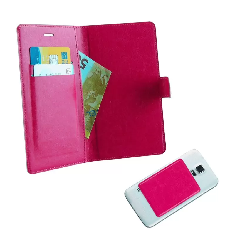 matshop.gr - VOLTE-TEL ΘΗΚΗ UNIVERSAL 5.1"-5.7" LEATHER LINE BOOK 3M MAGNET PINK