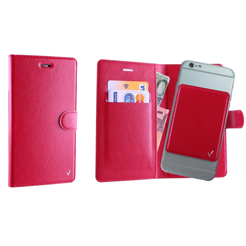 matshop.gr - VOLTE-TEL ΘΗΚΗ UNIVERSAL 4.5"-5.1" LEATHER BOOK 3M MAGNET RED