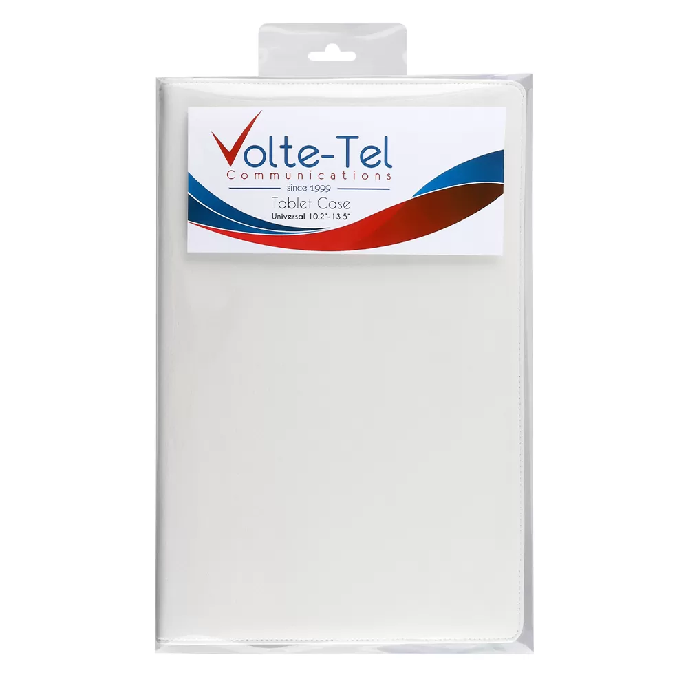 matshop.gr - VOLTE-TEL ΘΗΚΗ TABLET 10.2" - 13.5"  (33,8cm x 22,7cm) UNIVERSAL LEATHER BOOK STAND WHITE