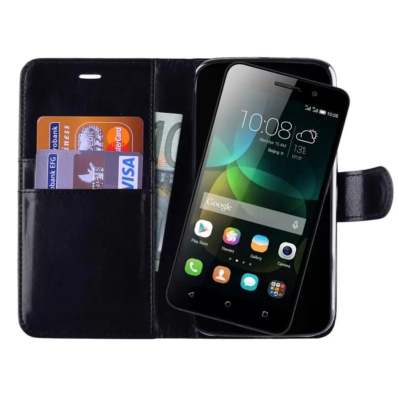 matshop.gr - VOLTE-TEL ΘΗΚΗ HONOR 4C G PLAY MINI LEATHER-TPU BOOK STAND BLACK