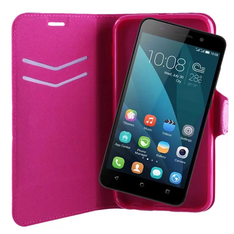 matshop.gr - VOLTE-TEL ΘΗΚΗ HONOR 4X GLORY PLAY LINE LEATHER-TPU BOOK STAND PINK