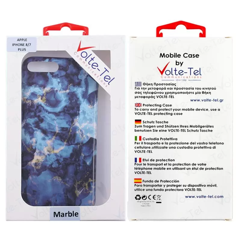matshop.gr - VOLTE-TEL ΘΗΚΗ IPHONE 8 PLUS/7 PLUS 5.5" MARBLE TPU BLUE 05