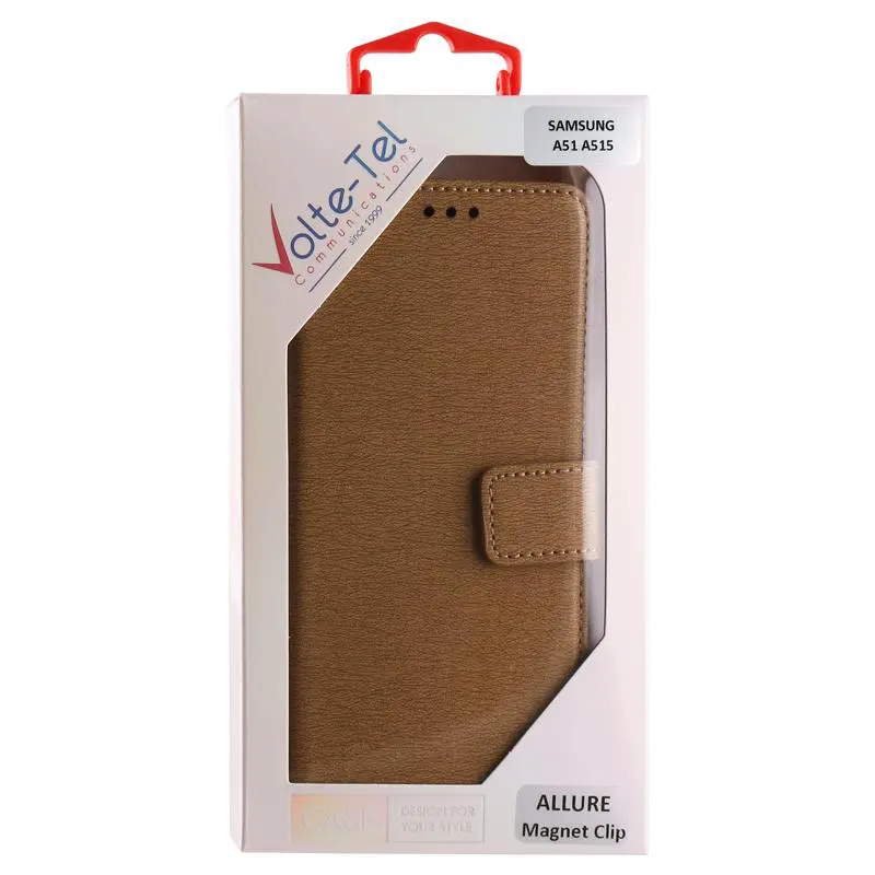 matshop.gr - VOLTE-TEL ΘΗΚΗ SAMSUNG A51 A515 6.5" ALLURE MAGNET BOOK STAND CLIP GOLD