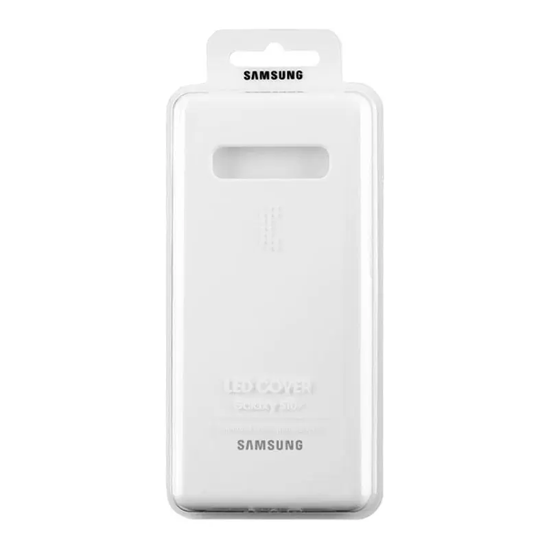 matshop.gr - ΘΗΚΗ SAMSUNG S10 PLUS G975 NFC POWERED LED COVER EF-KG975CWEGWW WHITE PACKING OR
