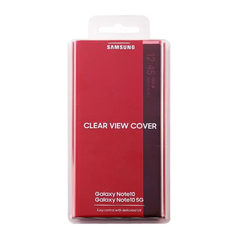 matshop.gr - ΘΗΚΗ SAMSUNG NOTE 10 N970 CLEAR VIEW STANDING EF-ZN970CREGWW RED PACKING OR