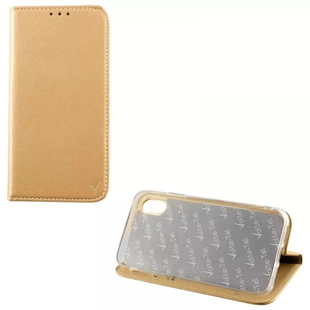 matshop.gr - VOLTE-TEL ΘΗΚΗ IPHONE XS MAX 6.5" POCKET MAGNET BOOK STAND GOLD