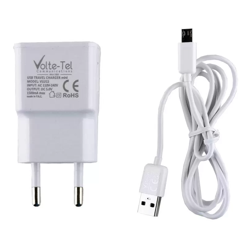 matshop.gr - VOLTE-TEL MICRO USB(ΦΟΡΤΙΣΗΣ-DATA VCD05+TRAVEL VLU15 1500mA) WHITE