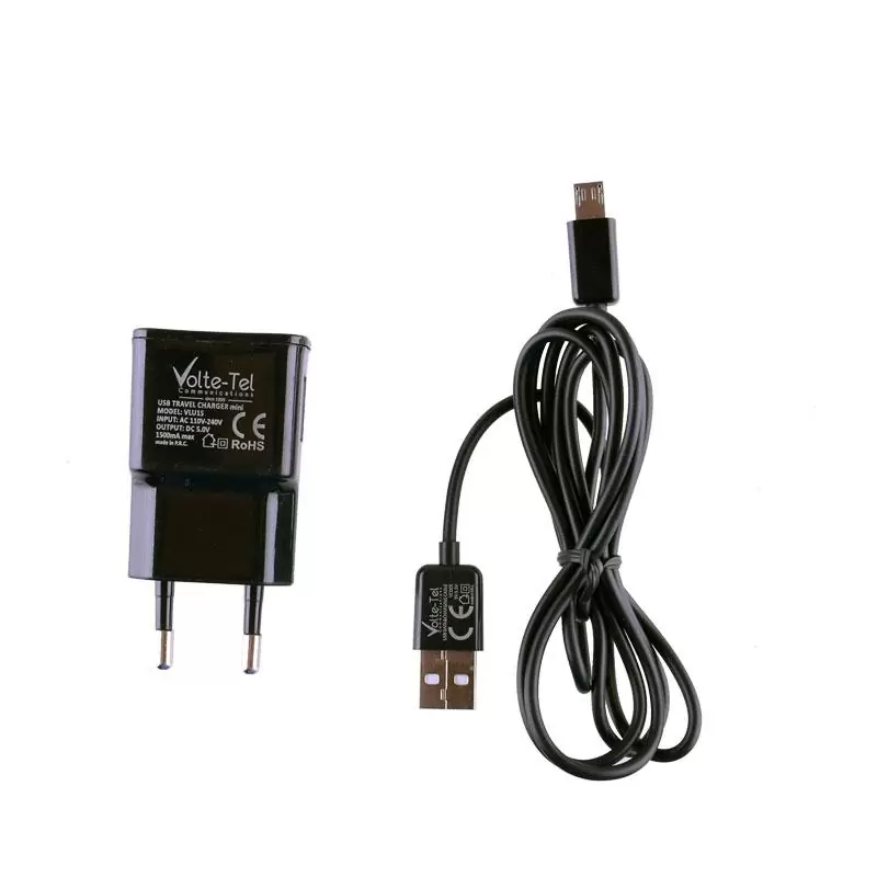 matshop.gr - VOLTE-TEL MICRO USB(ΦΟΡΤΙΣΗΣ-DATA VCD05+TRAVEL VLU15 1500mA) BLACK