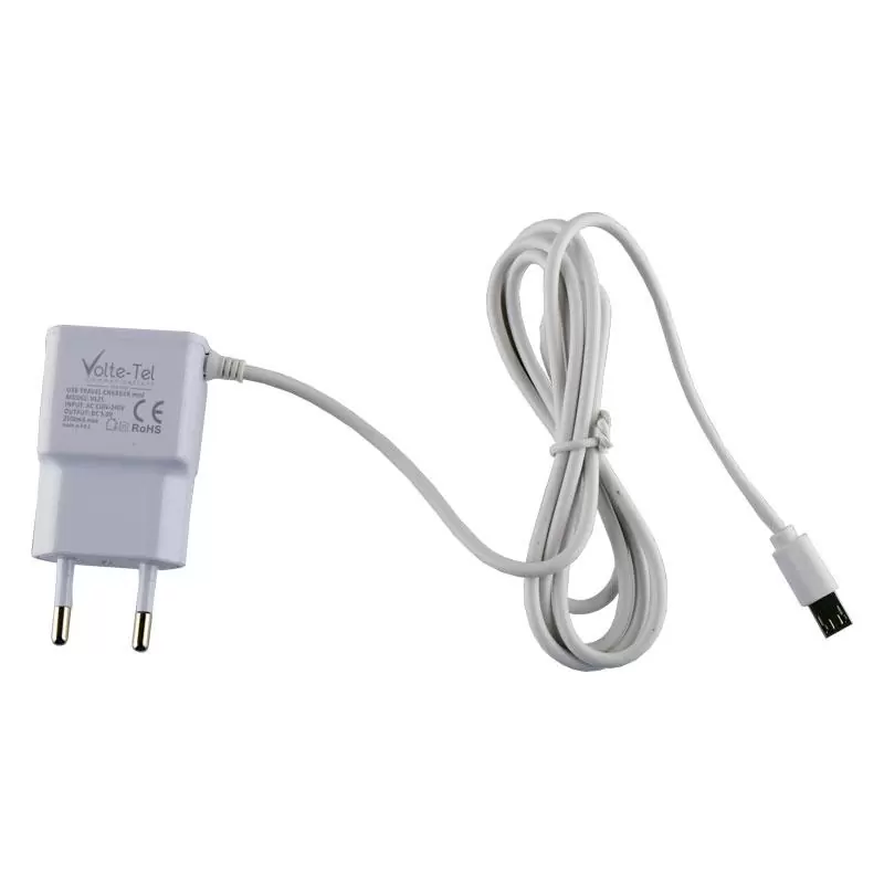 matshop.gr - VOLTE-TEL MICRO USB TRAVEL VL25 2500mA 1.2m WHITE