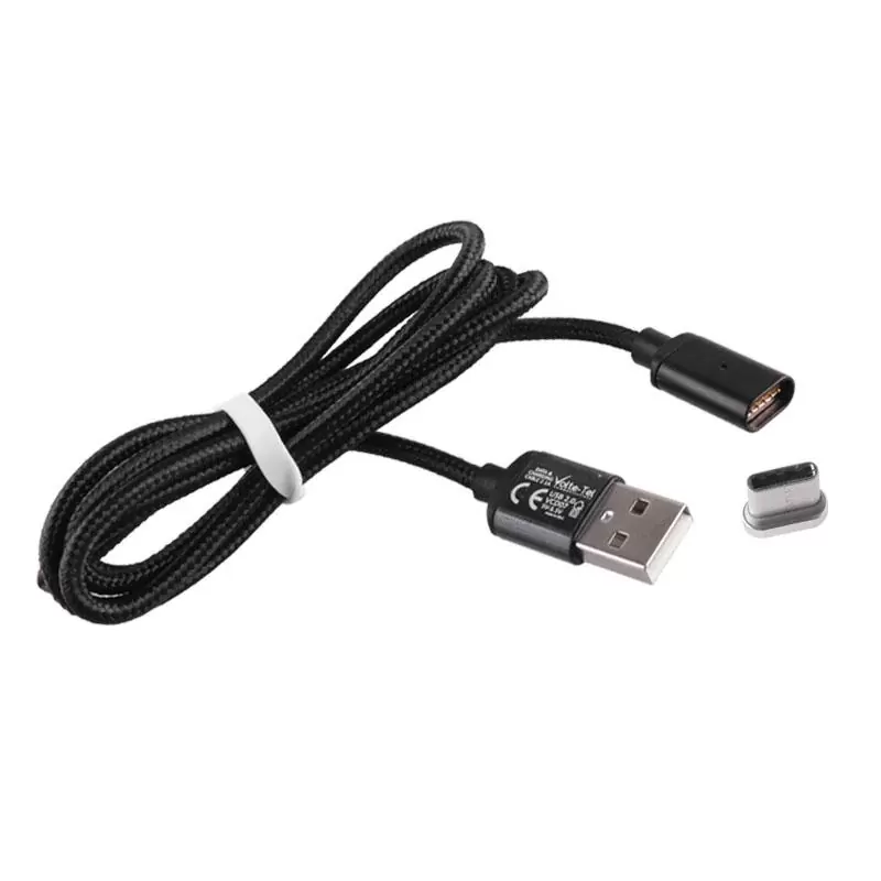 matshop.gr - VOLTE-TEL TYPE C USB ΦΟΡΤΙΣΗΣ-DATA MAGNETIC BRAIDED VCD07 2.1A 1m BLACK