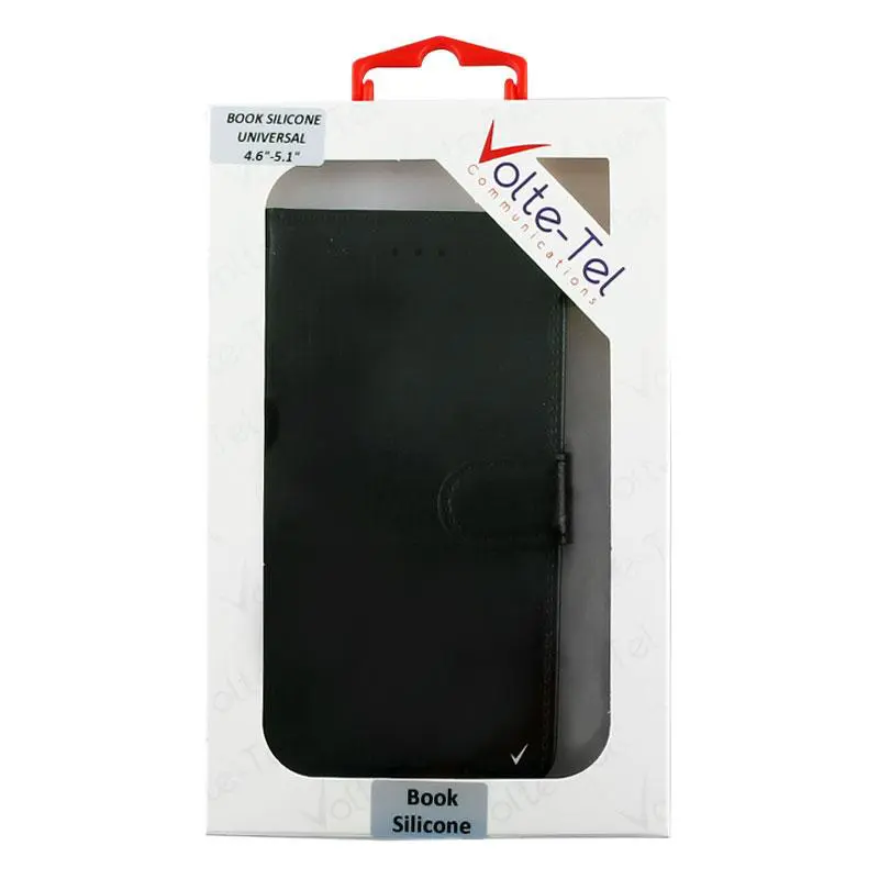 matshop.gr - VOLTE-TEL ΘΗΚΗ UNIVERSAL 4.3"-5.2" 14x7cm BOOK SILICONE BLACK