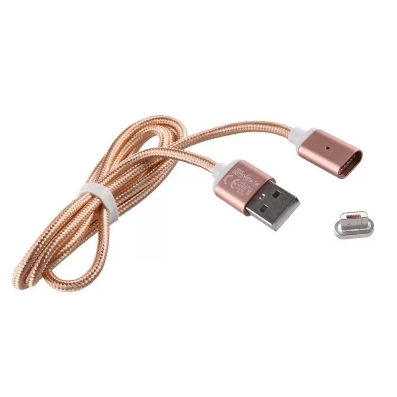 matshop.gr - VOLTE-TEL MICRO USB ΦΟΡΤΙΣΗΣ-DATA MAGNETIC BRAIDED VCD08 2.4A 1m GOLD