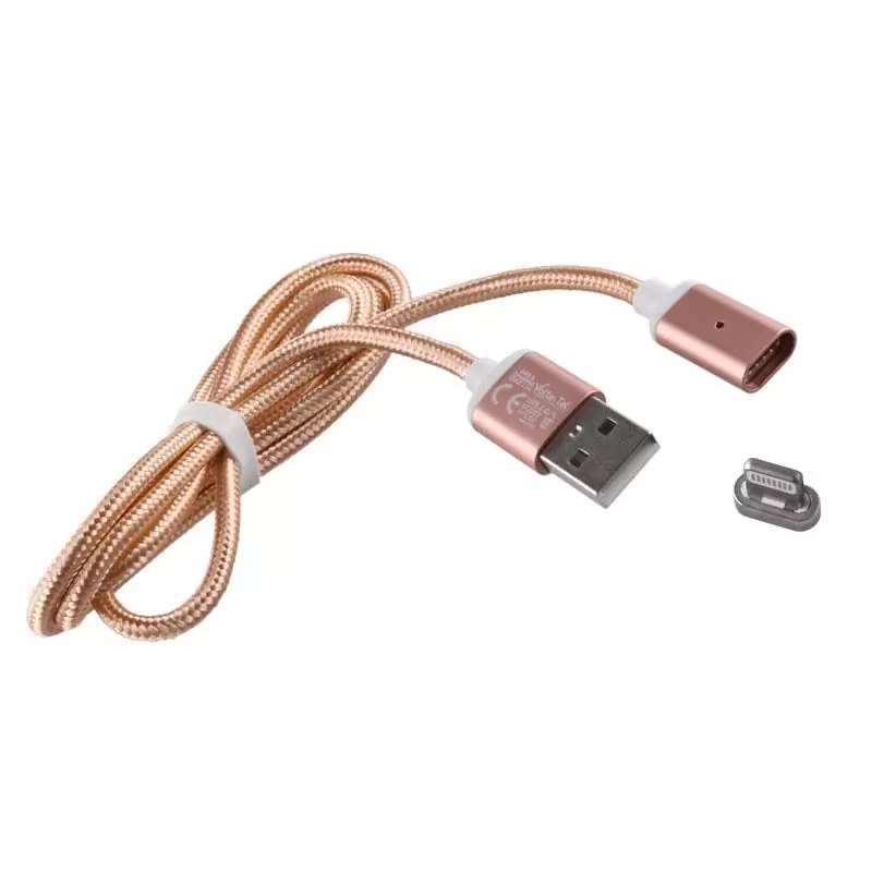 matshop.gr - VOLTE-TEL LIGHTNING USB ΦΟΡΤΙΣΗΣ-DATA MAGNETIC BRAIDED VCD08 2.4A 1m GOLD