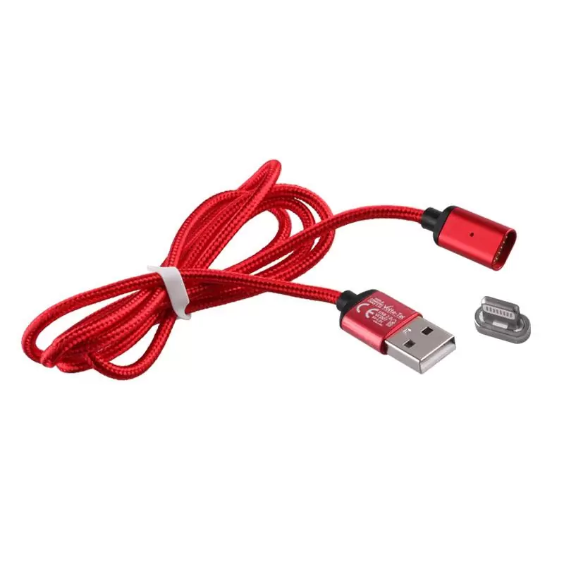 matshop.gr - VOLTE-TEL LIGHTNING USB ΦΟΡΤΙΣΗΣ-DATA MAGNETIC BRAIDED VCD08 2.4A 1m RED