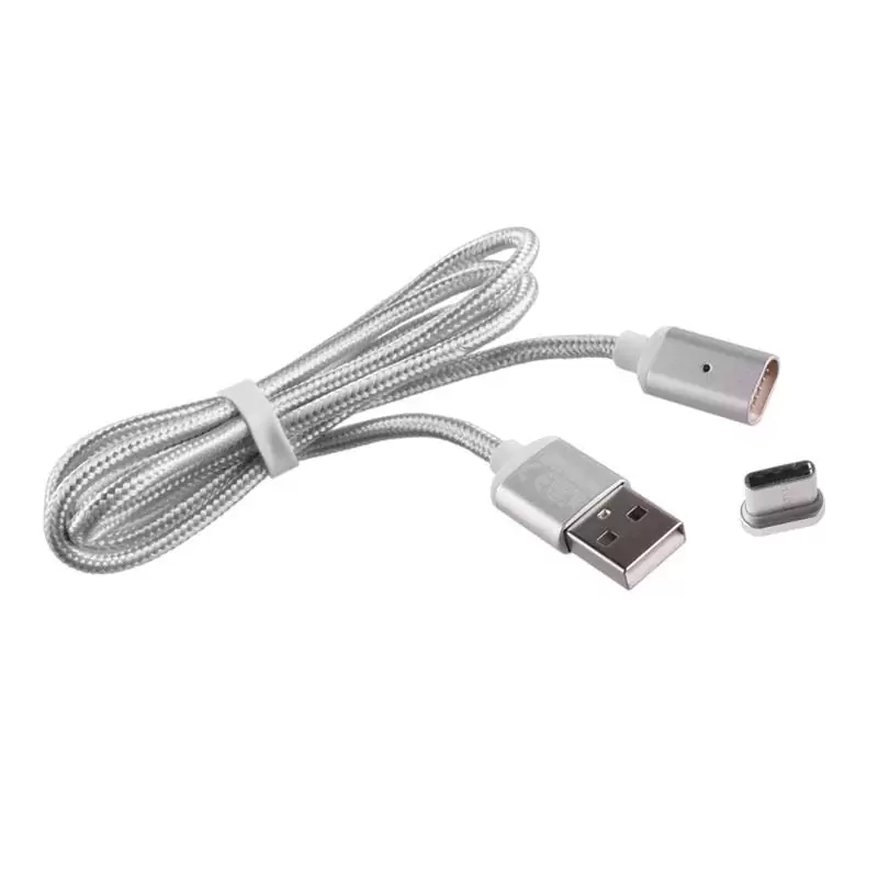 matshop.gr - VOLTE-TEL TYPE C USB ΦΟΡΤΙΣΗΣ-DATA MAGNETIC BRAIDED VCD08 2.4A 1m SILVER