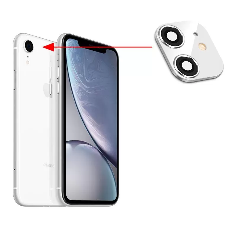 matshop.gr - VOLTE-TEL CAMERA GLASS COVER IPHONE XR CONVERT TO IPHONE 11 9H 0.30MM ΑLUMINIUM WITH FRAME WHITE