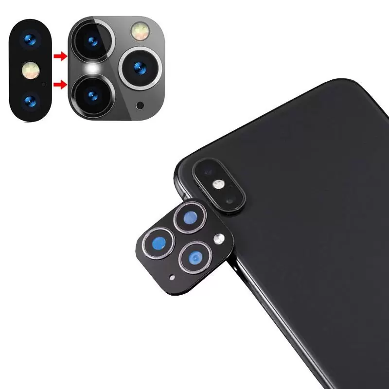 matshop.gr - VOLTE-TEL CAMERA GLASS COVER IPHONE X/XS/XS MAX CONVERT TO IPHONE 11 PRO/11 PRO MAX 9H 0.30MM ΑLUMINIUM WITH FRAME BLACK