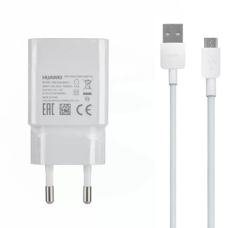 matshop.gr - TRAVEL HUAWEI 050200E01 USB 5.0V 2A+MICRO USB WHITE BULK OR