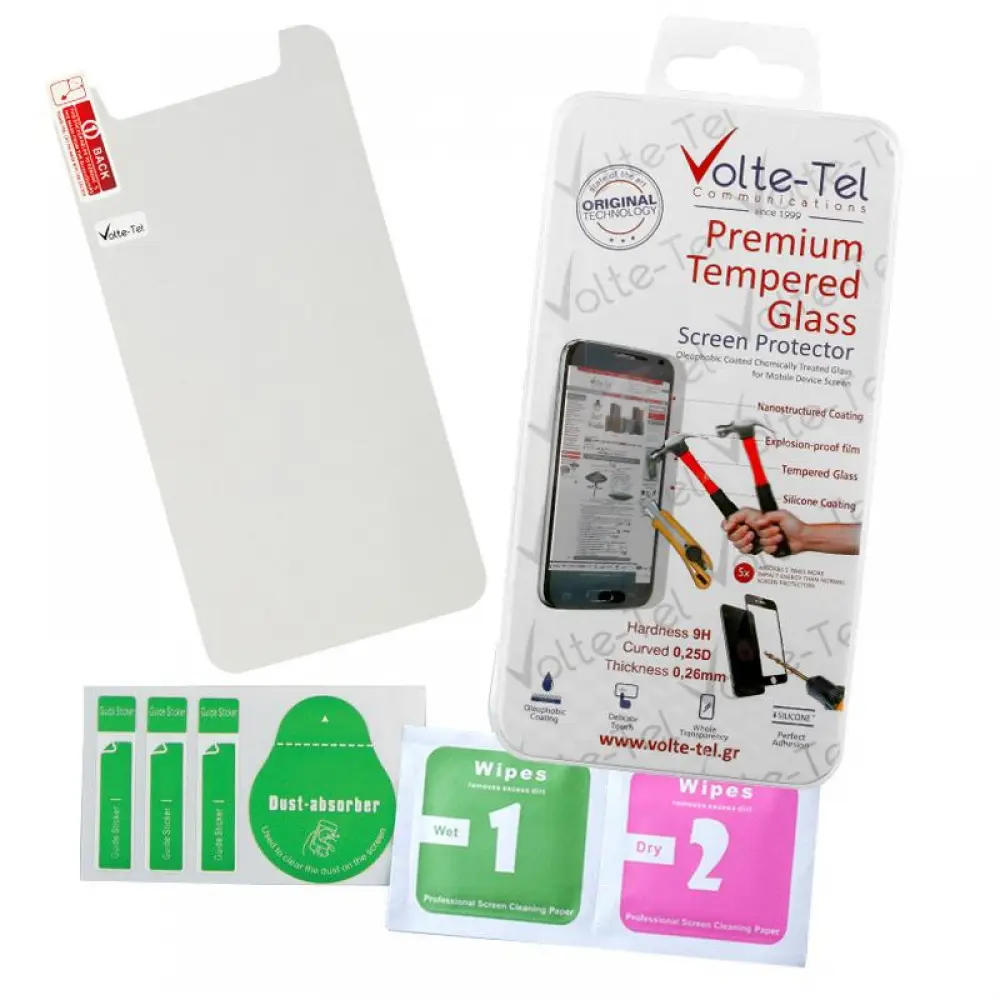 matshop.gr - VOLTE-TEL TEMPERED GLASS UNIVERSAL 5.0" 9H 0.26mm 2.5D FULL GLUE