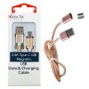 matshop.gr - VOLTE-TEL TYPE C USB ΦΟΡΤΙΣΗΣ-DATA MAGNETIC BRAIDED VCD08 2.4A 1m GOLD