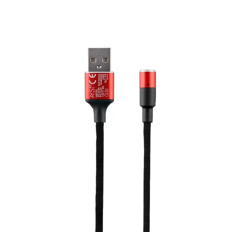 matshop.gr - NSP USB ΦΟΡΤΙΣΗΣ-DATA MAGNETIC BRAIDED NSC02 4.0A QC 3.0 1.2m RED