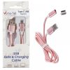 matshop.gr - VOLTE-TEL TYPE C USB ΦΟΡΤΙΣΗΣ-DATA MAGNETIC BRAIDED VCD07 2.1A 1m ROSE-GOLD