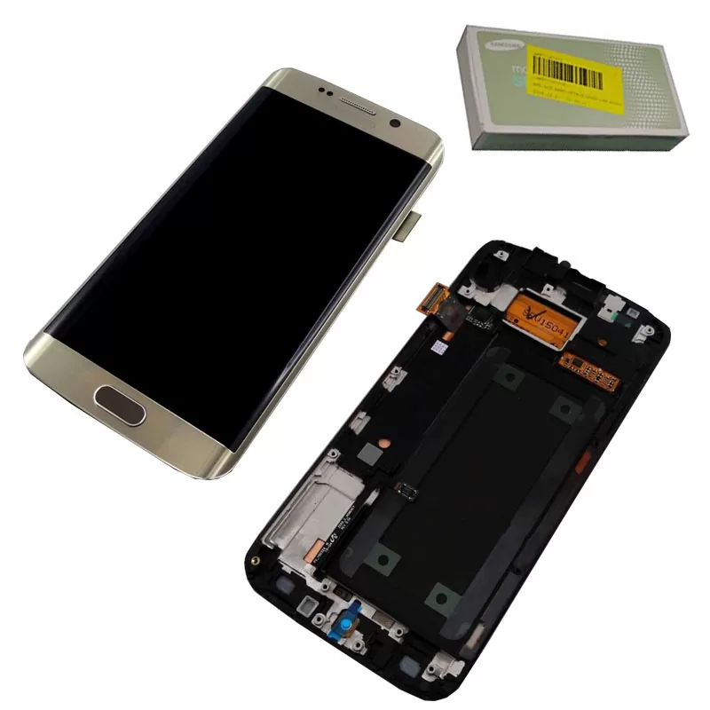 matshop.gr - SAMSUNG G925F S6 EDGE ΟΘΟΝΗ+TOUCH SCREEN+LENS GH97-17162C GOLD ORIGINAL SERVICE PACK