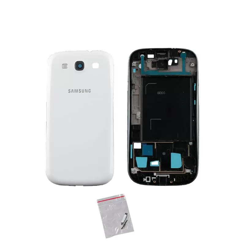 matshop.gr - SAMSUNG I9300 Galaxy S 3 FRONT-MIDDLE-BATTERY COVER WHITE 3P OR