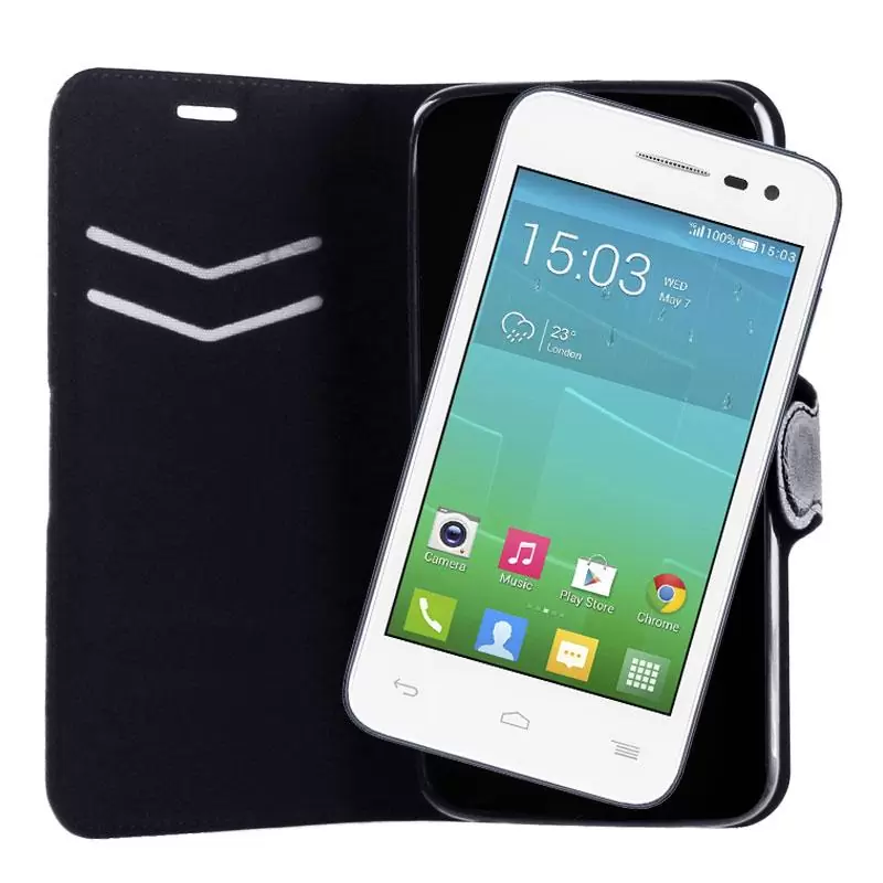 matshop.gr - VOLTE-TEL ΘΗΚΗ ALCATEL 5050 OT POP S3 LINE LEATHER-TPU BOOK STAND BLACK