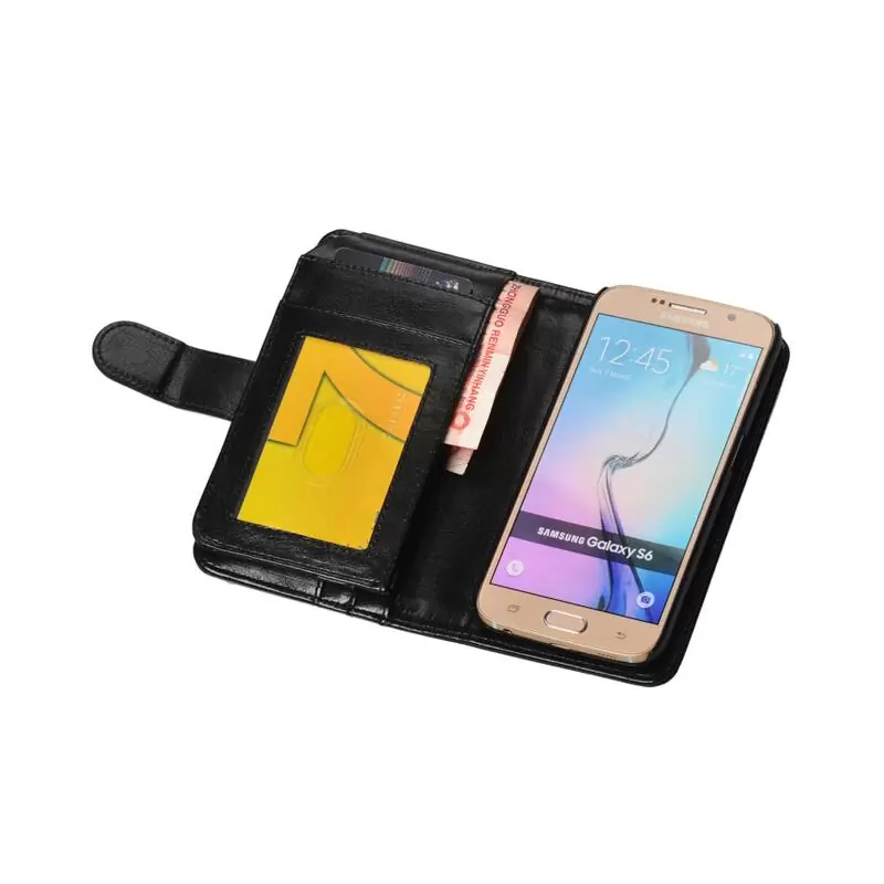 matshop.gr - IDOL 1991 ΘΗΚΗ SAMSUNG S6 2IN1 BUSINESS WALLET BOOK+COVER BLACK