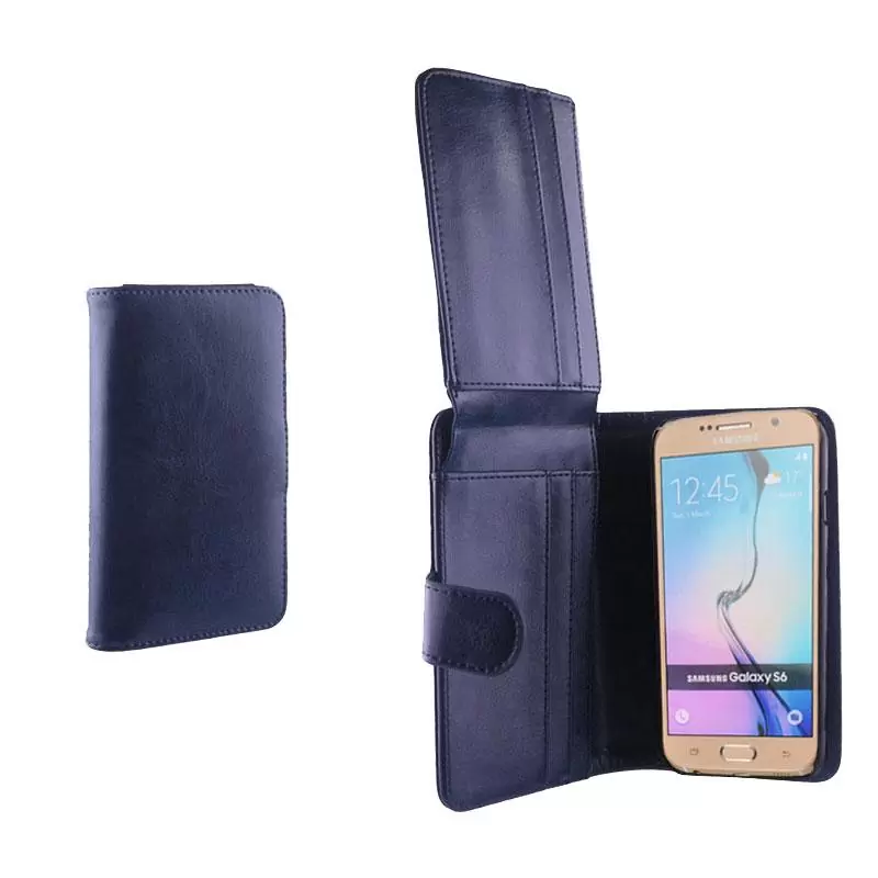 matshop.gr - IDOL 1991 ΘΗΚΗ SAMSUNG S6 2IN1 BUSINESS WALLET BOOK+COVER BLUE