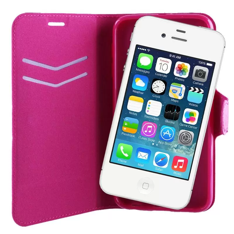 matshop.gr - VOLTE-TEL ΘΗΚΗ IPHONE 4G/4S LINE LEATHER-TPU BOOK STAND PINK