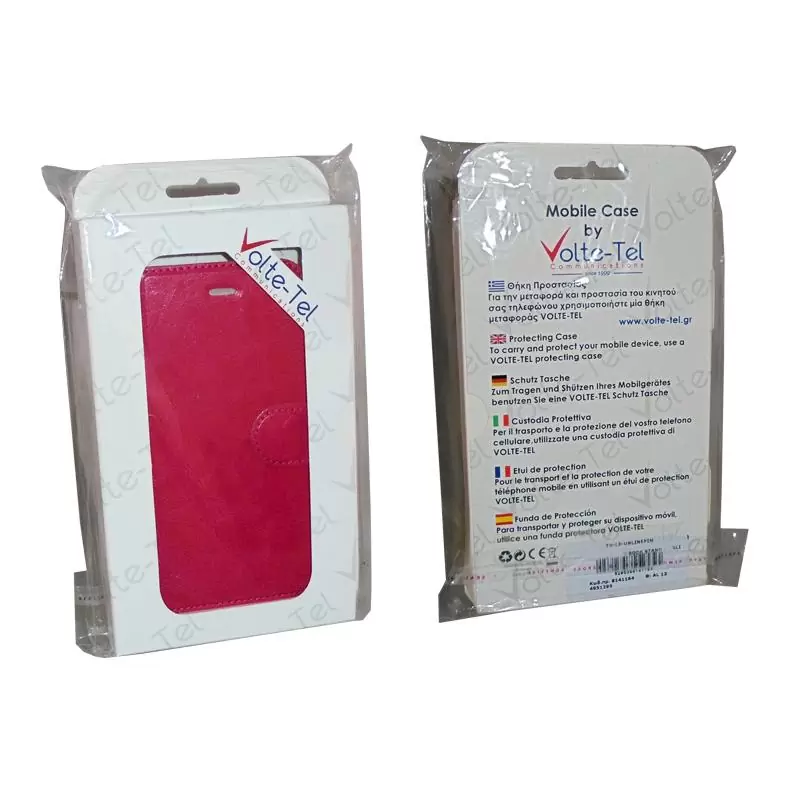 matshop.gr - VOLTE-TEL ΘΗΚΗ IPHONE 6S/6 4.7" LEATHER-TPU BOOK STAND PINK