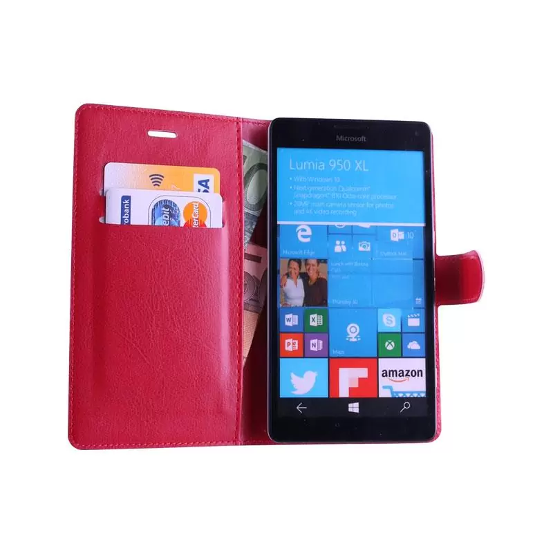 matshop.gr - VOLTE-TEL ΘΗΚΗ UNIVERSAL 5.1"-5.7" LEATHER BOOK 3M MAGNET RED