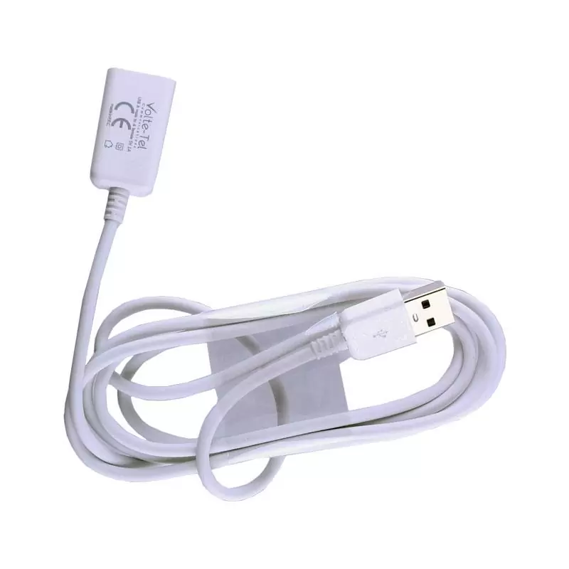 matshop.gr - VOLTE-TEL ΚΑΛΩΔΙΟ Η/Υ USB (A-MALE)->USB (A-FEMALE)USB2.0 2.1A 1.5m WHITE