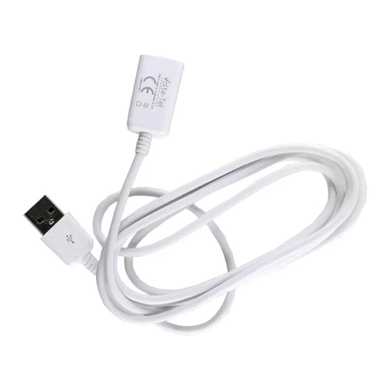 matshop.gr - VOLTE-TEL ΚΑΛΩΔΙΟ Η/Υ USB (A-MALE)->USB (A-FEMALE)USB2.0 2.1A 1.5m WHITE