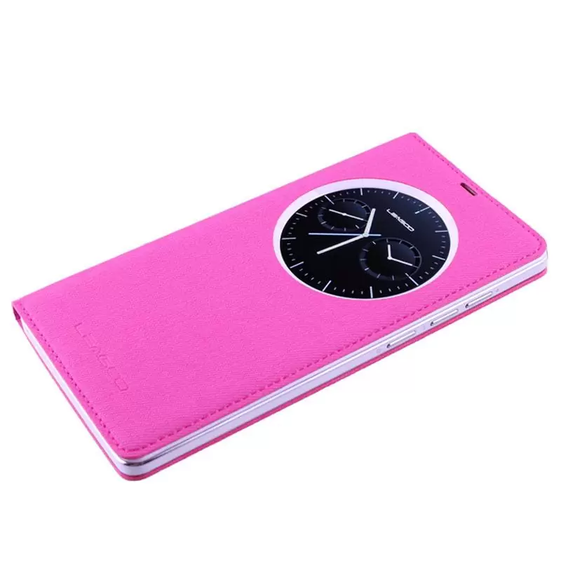 matshop.gr - ΘΗΚΗ LEAGOO ELITE 4 LEATHER BATTERY COVER VIEW BOOK PINK OR