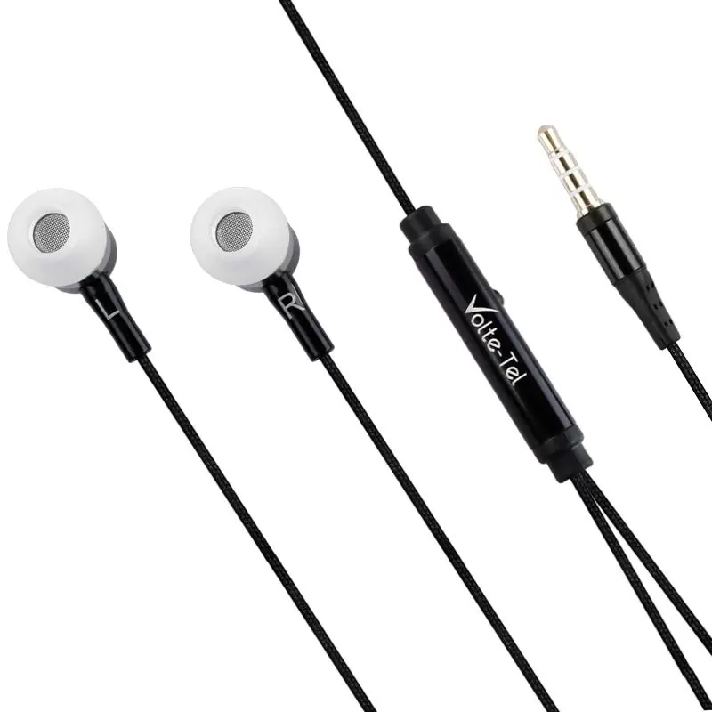 matshop.gr - HANDS FREE UNIVERSAL 3.5mm 1.2m BRAIDED VT780 STEREO ON/OFF BLACK VOLTE-TEL