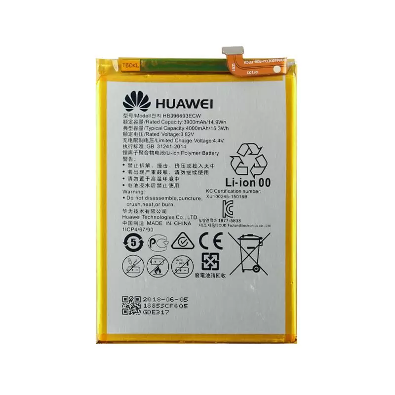 matshop.gr - ΜΠΑΤΑΡΙΑ HUAWEI HB396693ECW MATE 8 4000 mAh BULK 3P OR