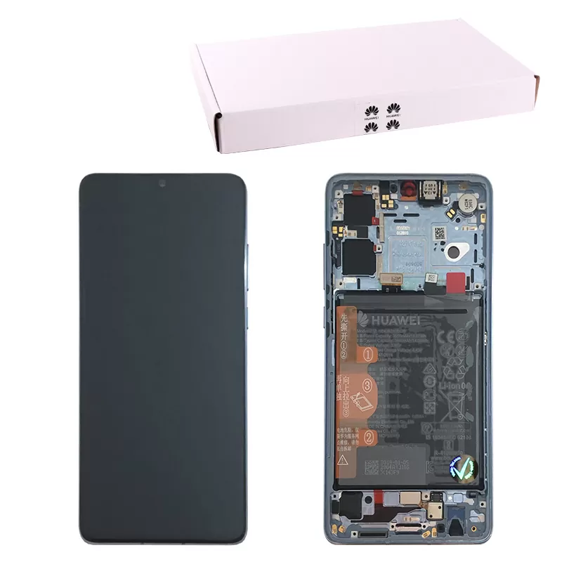 matshop.gr - HUAWEI P30 ΟΘΟΝΗ + TOUCH SCREEN + LENS + FRAME + BATTERY 02354HMF BREATHING CRYSTAL ORIGINAL SERVICE PACK