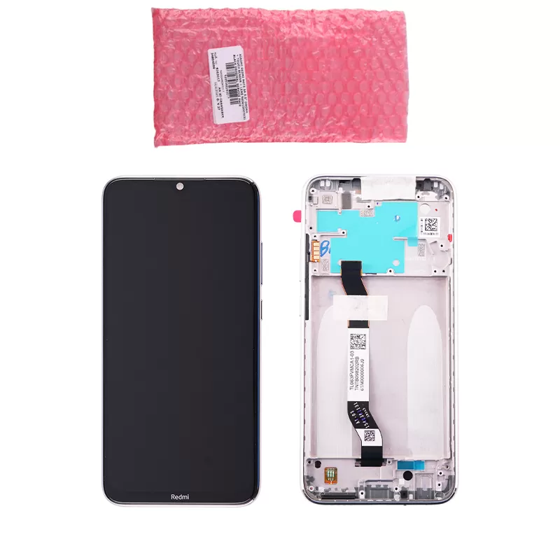matshop.gr - XIAOMI REDMI NOTE 8 ΟΘΟΝΗ + TOUCH SCREEN + LENS + FRAME 5600040C3J00 WHITE ORIGINAL SERVICE PACK