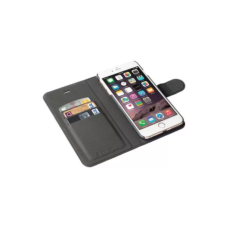 matshop.gr - KRUSELL ΘΗΚΗ IPHONE 6 PLUS 5.5" LEATHER MALMO FLIPWALLET 2 IN 1 BLACK