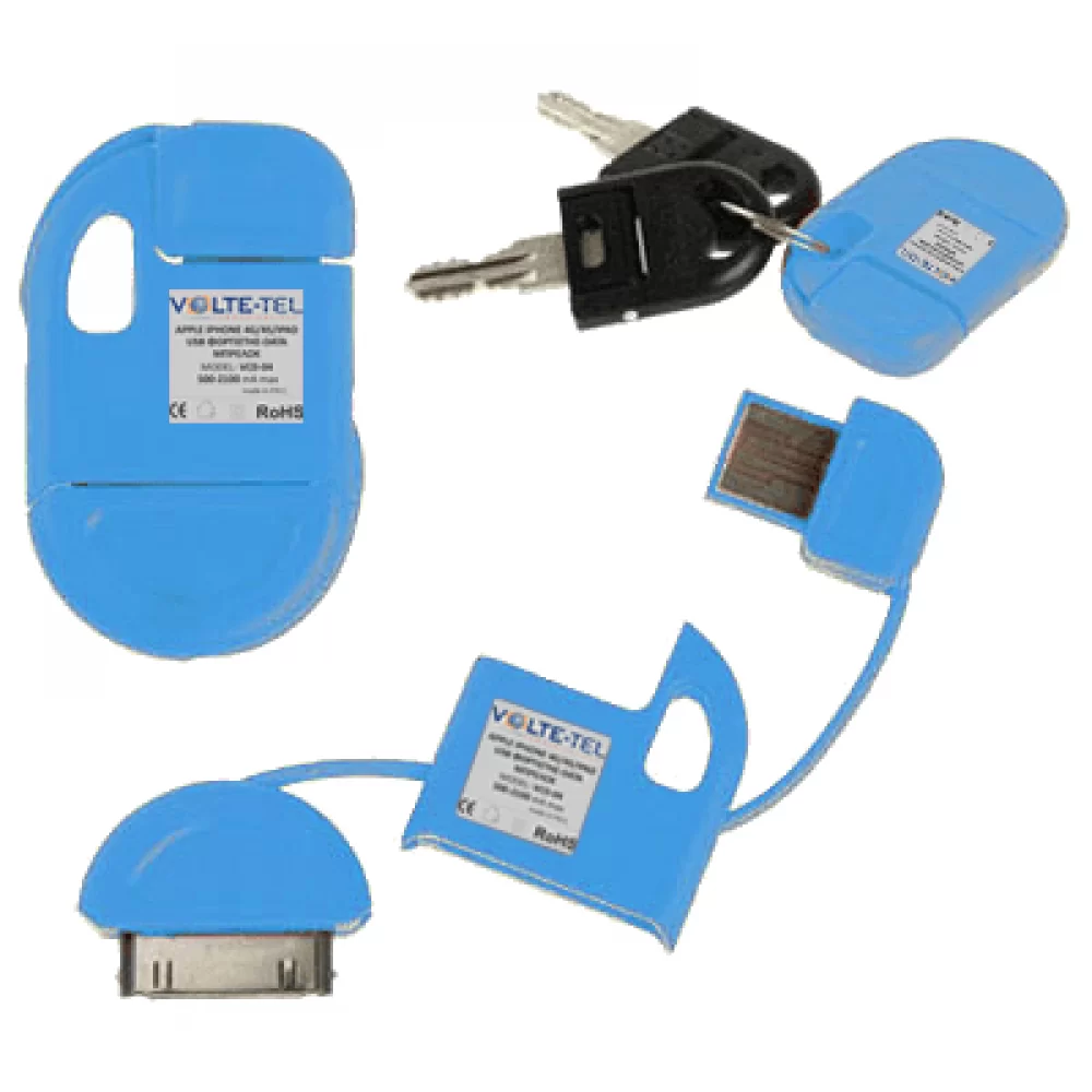 matshop.gr - VOLTE-TEL APPLE IPHONE 30-PIN 4G/4S USB ΦΟΡΤΙΣΤΗΣ-DATA ΜΠΡΕΛΟΚ VCD-04 BLUE