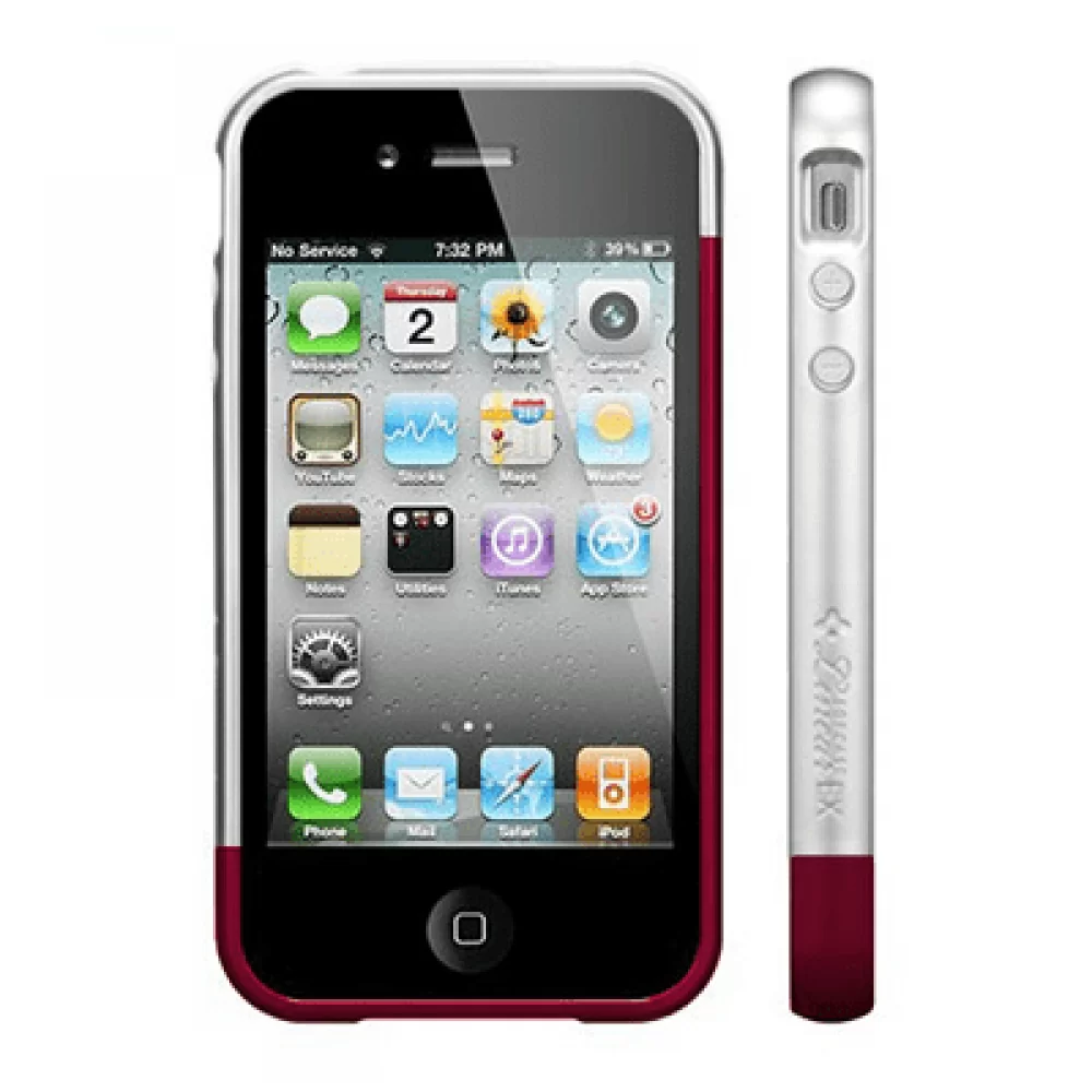 matshop.gr - VOLTE-TEL ΘΗΚΗ IPHONE 4G/4S BUMPER 2 PCS + SCREEN PROTECTOR SILVER-RED